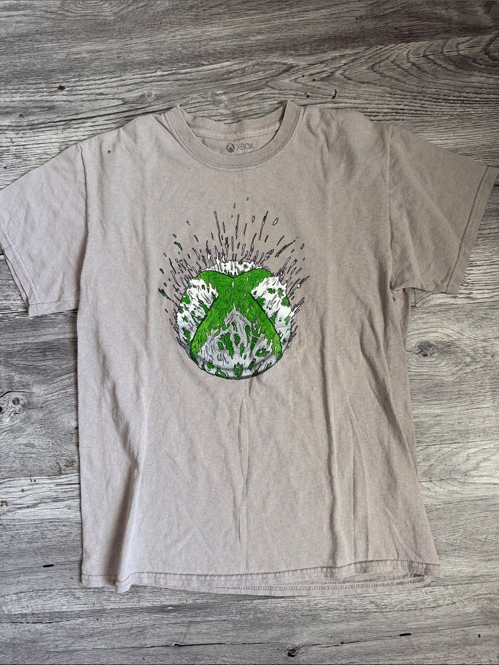 Ripple Junction Xbox Beige Tee with Green Accent